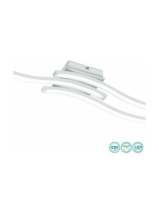 Trio Lighting Route Πλαφονιέρα Οροφής 56εκ. Λευκή με Ενσωματωμένο LED