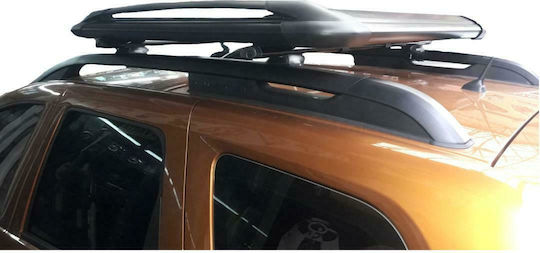 Omtec Aluminum Car Roof Rack Universal 120x110cm Black Aluminum Roof Rack with Bars 120x110 cm