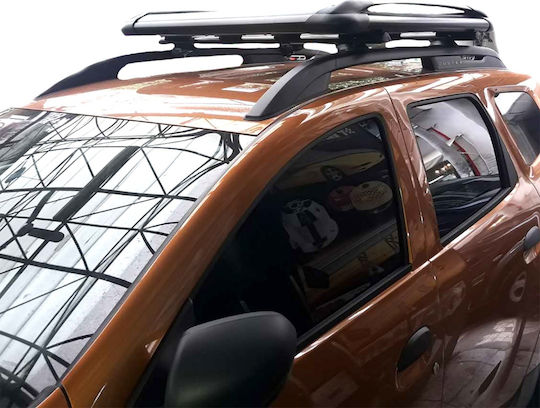 Omtec Aluminum Car Roof Rack Universal 120x110cm Black Aluminum Roof Rack with Bars 120x110 cm