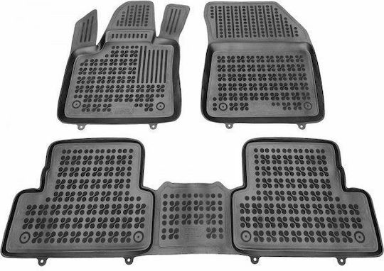 Rezaw Plast Set of Front and Rear Mats 3pcs Tray Type for Opel Grandland X 2017+ Black