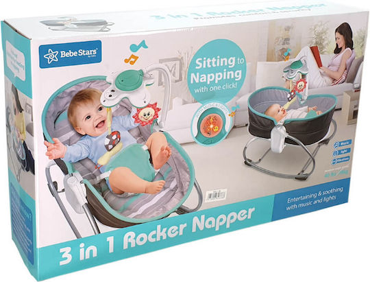 Bebe Stars Elektrisch Baby Relax Snooze mit Musik und Vibration Grey für Kind bis 9kg