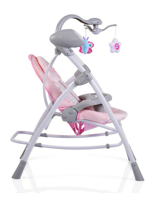 Cangaroo Relax Μωρού Κούνια Swing Star Pink με Μουσική Για Μέγιστο Βάρος Παιδιού 9kg