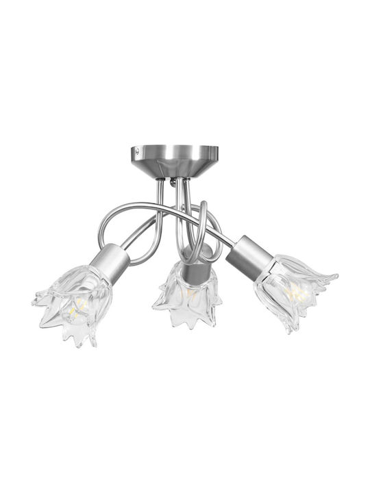 vidaXL Ceiling Mount Light Silver with Socket E14