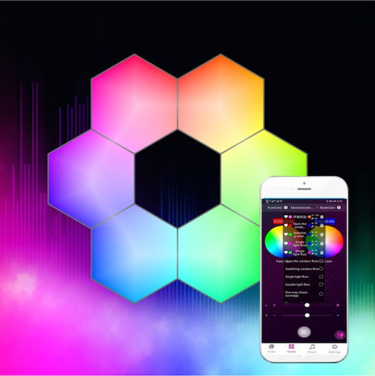 Spot Light Bluetooth/WiFi Lustră Decorativă Hexagon Multicolor 6buc
