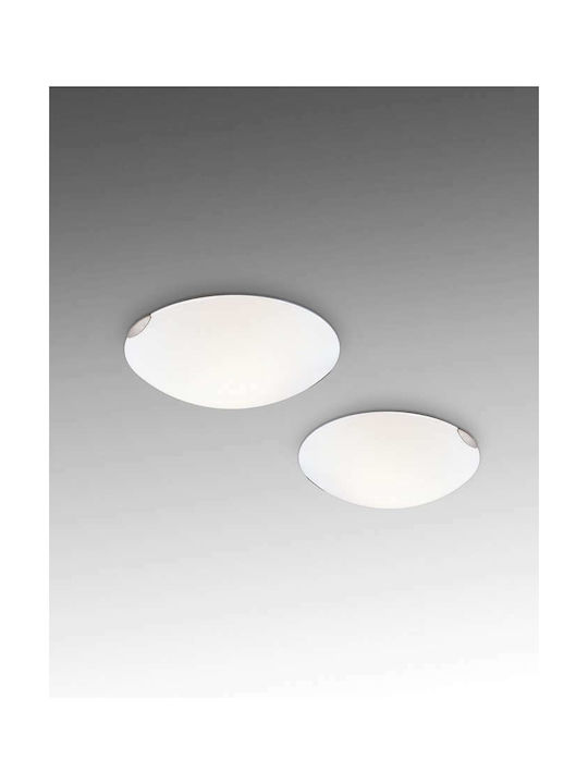 Fabas Luce Fox Classic Glass Ceiling Light with Integrated LED White