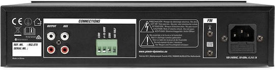 Power Dynamics PDM45 Integrated Commercial Amplifier Mono 45W/8Ω 1 Zone Equipped with USB/FM/Bluetooth Black