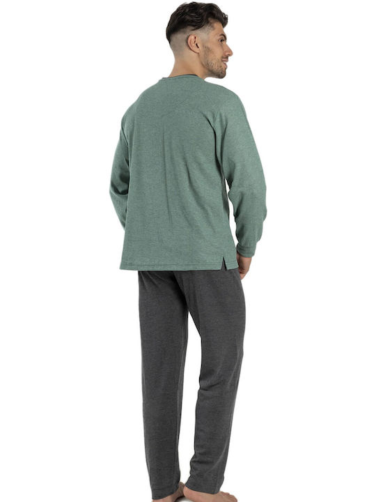 Odyssey Odyssey Men's Winter Cotton Pajamas Set Green