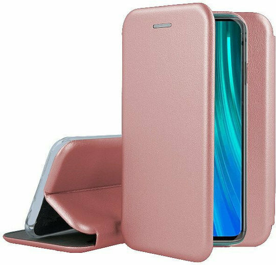 Forcell Elegance Book Δερματίνης Μαγνητικό Ροζ Χρυσό (Redmi Note 8)