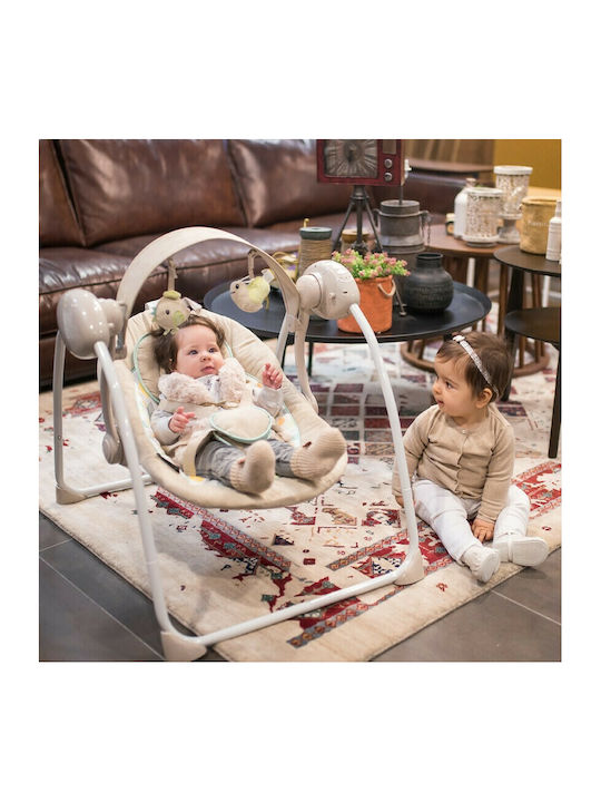 Lorelli Electric Baby Relax Swing Portofino with Music Beige for Child up to 9kg