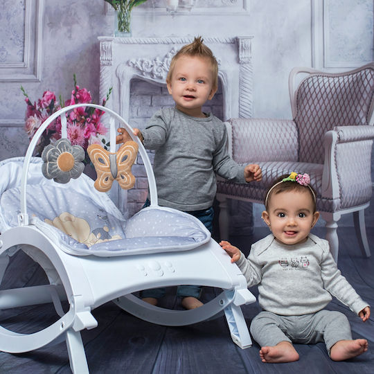 Lorelli Elektrisch Baby Relax Enjoy mit Musik und Vibration Grey Rabbits für Kind bis 9kg