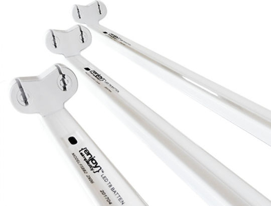 Elvhx Lighting Batten Single-Ended with 2 Slots for LED Lamps T8 122cm