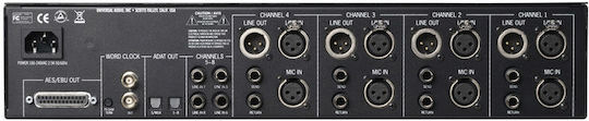 Universal Audio 4-710D Twin-Finity Rohr Mikrofonvorverstärker 4.0 Kanäle mit Phantom Power & 8 XLR-Eingänge