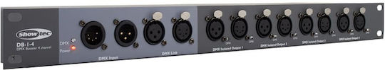 Showtec DB-1-4 DMX Сплитер за Конзола за Осветление / 2 Входове XLR с Монтаж Стелаж