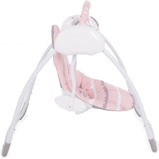 Kikka Boo Elektrisch Baby Relax Schaukel Felice mit Musik und Vibration Pink Rabbit für Kind bis 12kg