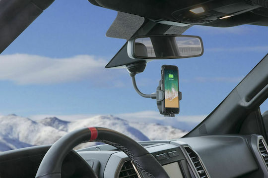 Scosche Stuckup Qi Wireless Charging Universal Window Dash Car Mobile Mount with Adjustable Hooks Black