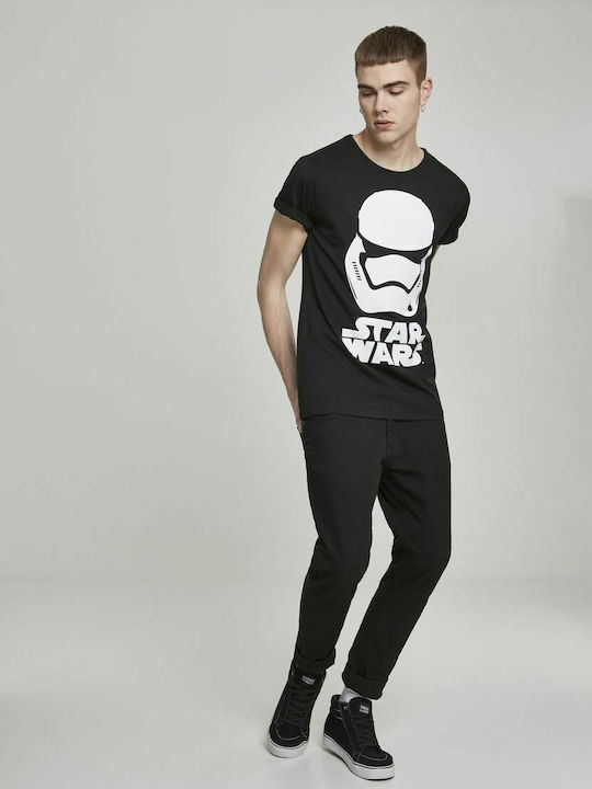 Merchcode Trooper T-shirt Star Wars Μαύρο Βαμβακερό