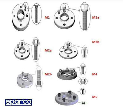 Sparco Dividers Wheel Spacers 56.5 M12x1.5 17mm (4x100) for 2pcs