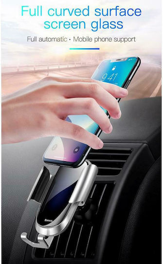 Baseus Glass Surface Gravity Car Mobile Mount with Adjustable Hooks Silver