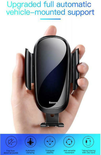 Baseus Glass Surface Gravity Car Mobile Mount with Adjustable Hooks Silver