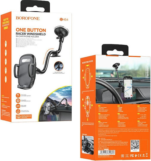 Borofone Car Mobile Mount 4.5" - 6.7" with Adjustable Hooks Black