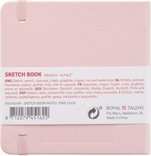 Royal Talens Sketch Pad Sketchbook Art Creation Sketch Book Pink 140gsm 12x12cm 80 sheets