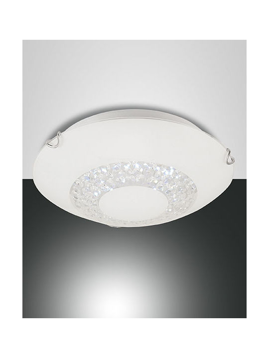 Fabas Luce Momo Klassisch Glas Deckenleuchte mit Integrierter LED Silber