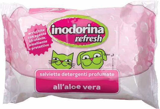 Inodorina Refresh Dog Body Cleansing Pads Alcohol Free Green 40pcs 30x20cm