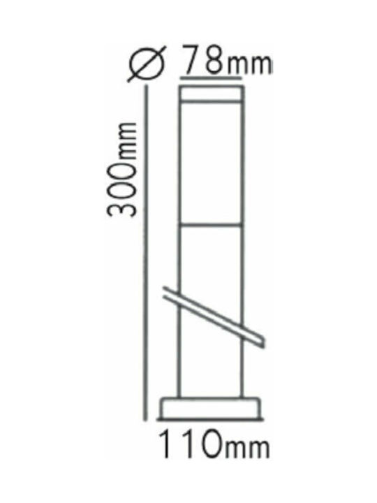 Aca Outdoor Small Post Floor Lamp IP45 for E27 Bulb Silver