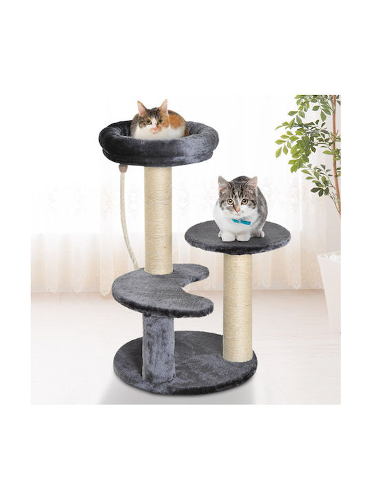 Pawhut Scratching Post Cat Trees Gray 3 levels 40x65x65cm