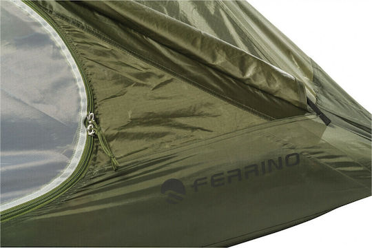 Ferrino Lightent Pro 1 Camping Tent Tunnel Green with Double Cloth 4 Seasons for 1 Person Waterproof 3000mm 215x125x80cm