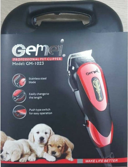 Gemei GM1023 Επαγγελματική Κουρευτική Μηχανή Σκύλων Ρεύματος από Ανοξείδωτο Ατσάλι