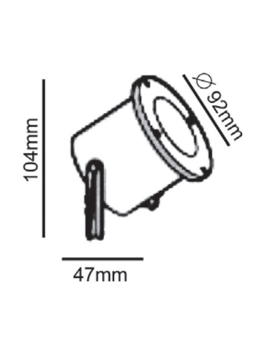 Aca Aca Outdoor Floor Lamp 50W IP65 for GU5.3 Light Bulb Base Grey