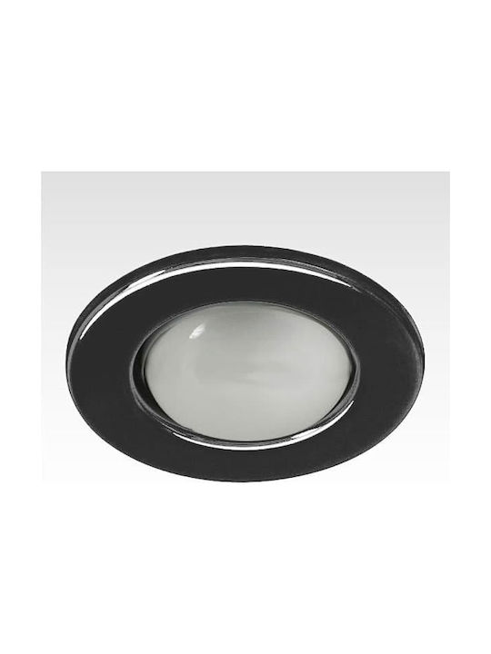 Aca Кръгла Металик Вграден Спот с Патрон Вграден LED R50 Черен 10.4x10.4см. 1бр