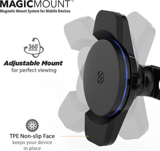 Scosche MagicMount Charge3 Поставка за Мобилен Телефон за Кола с магнит Черна