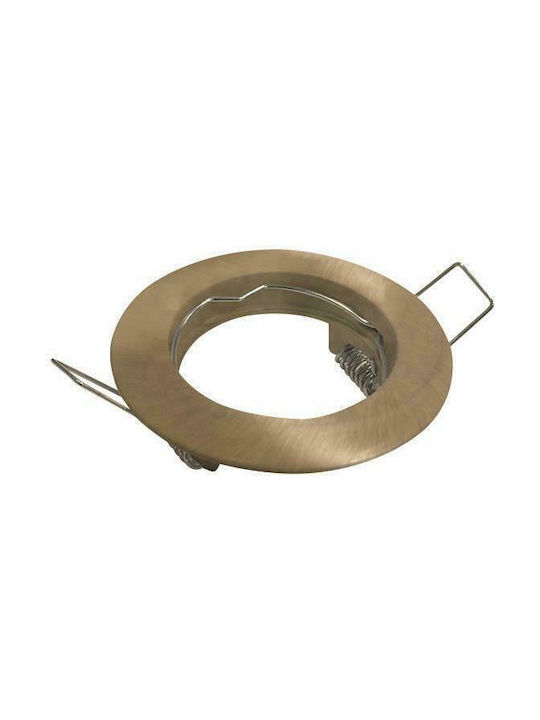 Eurolamp Round Metallic Recessed Spot with Socket G5.3 PAR16 Bronze 8x8cm. 5pcs