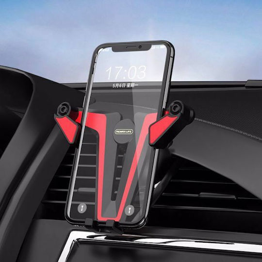 Remax Gravity Holder Поставка за Мобилен Телефон за Кола с регулируеми куки Червен