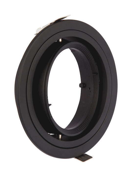 VK Lighting Rotund Metalic Spot Încorporat cu Soclu G53 AR111 Reglabil Negru 17.5x17.5cm. 1buc