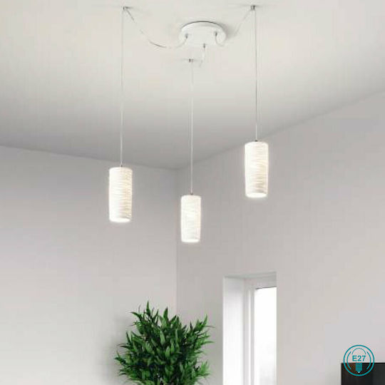 Fabas Luce Marbella Pendant Light White with Socket E27