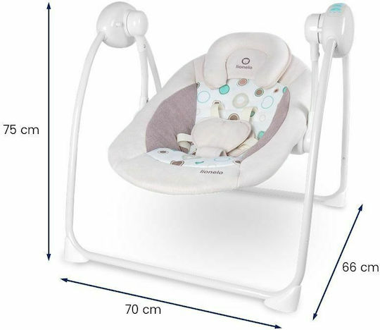 Lionelo Electric Baby Relax Swing Ruben with Music Grey & Turquoise for Child up to 12kg