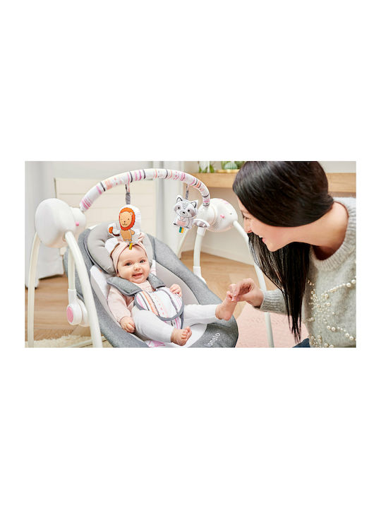 Lionelo Electric Relax pentru Bebeluși Leagăn Ruben cu Muzică Gri și turcoaz pentru Copil până la 12kg