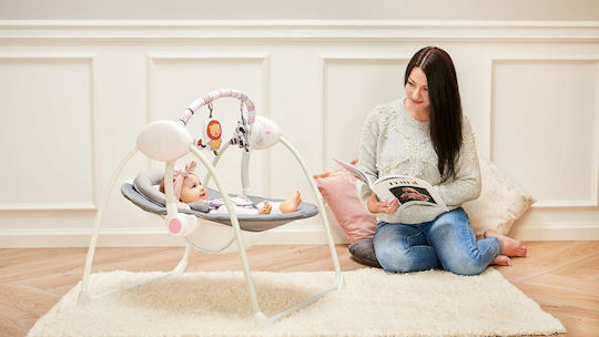 Lionelo Ηλεκτρικό Relax Μωρού Κούνια Ruben με Μουσική Grey & Rose για Παιδί έως 12kg