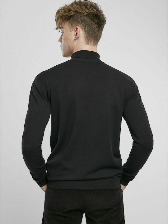 Urban Classics Men's Long Sleeve Sweater Turtleneck Black