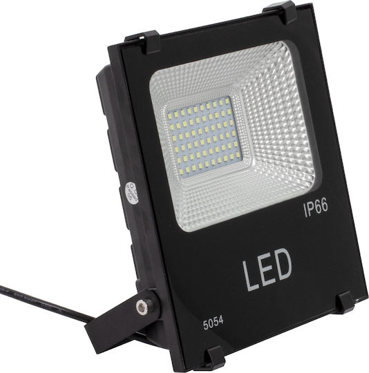 GloboStar Στεγανός Ηλιακός Προβολέας LED 30W Ψυχρό Λευκό 6000K IP66
