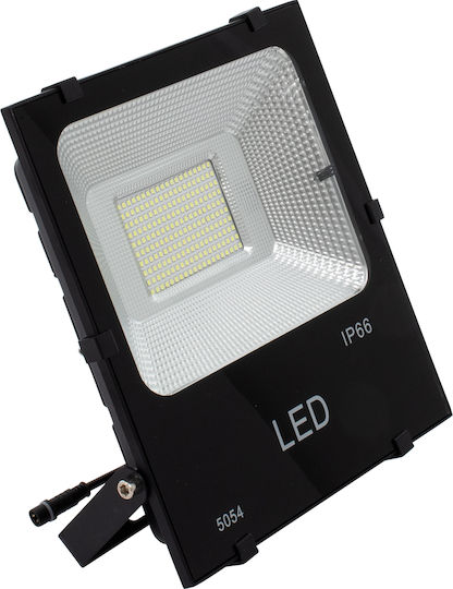 GloboStar Rezistent la apă Solar Proiector LED 100W Alb Rece 6000K IP66