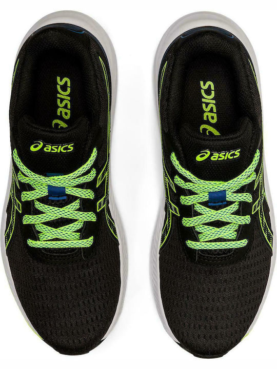 Kids Sports Shoes Running with Laces Black Velvet-Black Metal