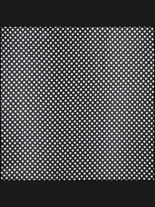 Batista de satin pentru femei Petit Poi negru/alb pătrat 50cm x 50cm