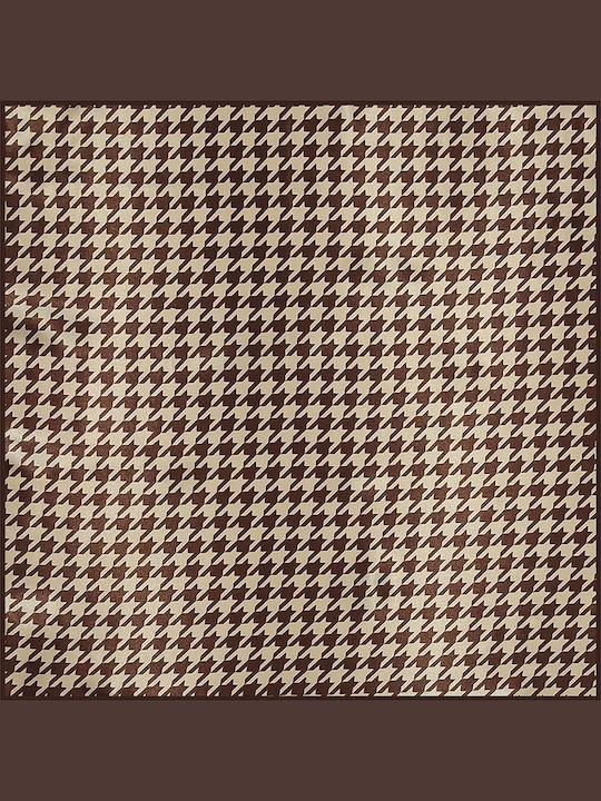 Handkerchief Women's Satin Satin Plaid Brown/Beige square 50cm x 50cm