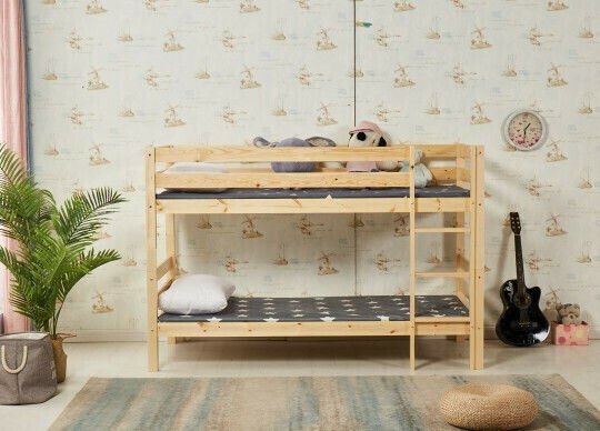 Benedict Kinderbett Koje Einzeln Beige für Matratze 90x200cm