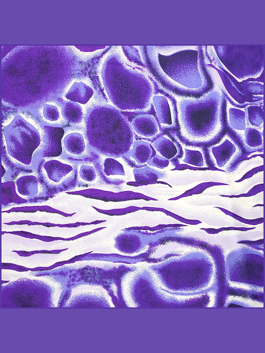 Batista de satin pentru femei pătrat 50cm x 50cm violet Aqua Abstract