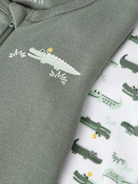 Name It Aligator Комплект Бебешко Боди Дълъг ръкав Многоцветен 2бр